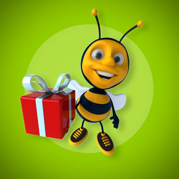 Bee holding present — Stock Photo, Image