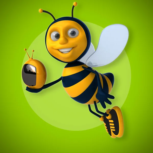 Bee drží televizi — Stock fotografie