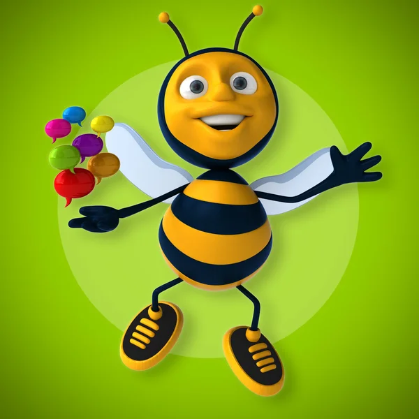 Bee holding bubbels — Stockfoto