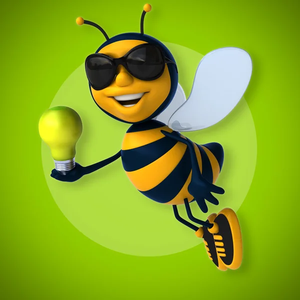 Bee holding lamp — Stock Photo, Image