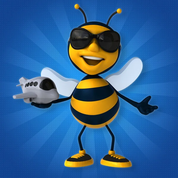 Bee holding vliegtuig — Stockfoto
