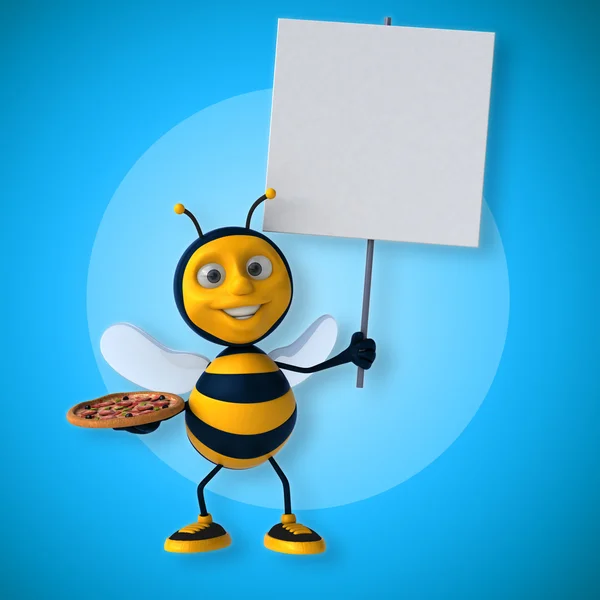 Μέλισσα εκμετάλλευση κάρτα και πίτσα — Φωτογραφία Αρχείου