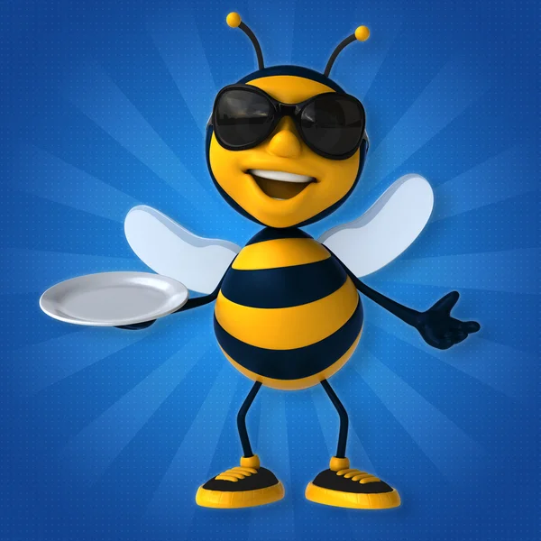 Пчела держит тарелку — стоковое фото