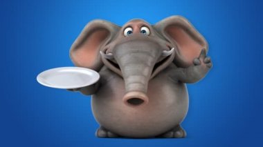 komik fil holding plaka