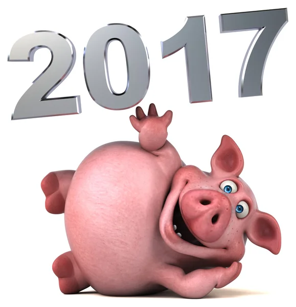 2017 日付背景に豚します。 — ストック写真
