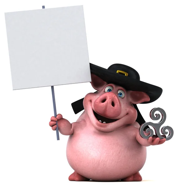 Свинья держит карту — стоковое фото