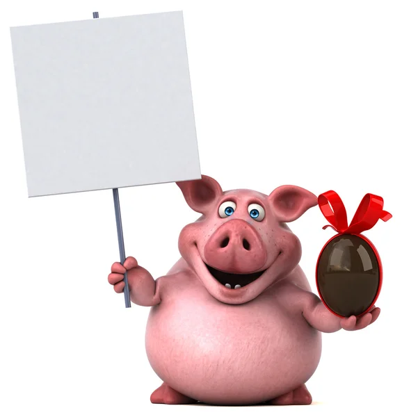 Cartão de porcos e ovo de Páscoa — Fotografia de Stock