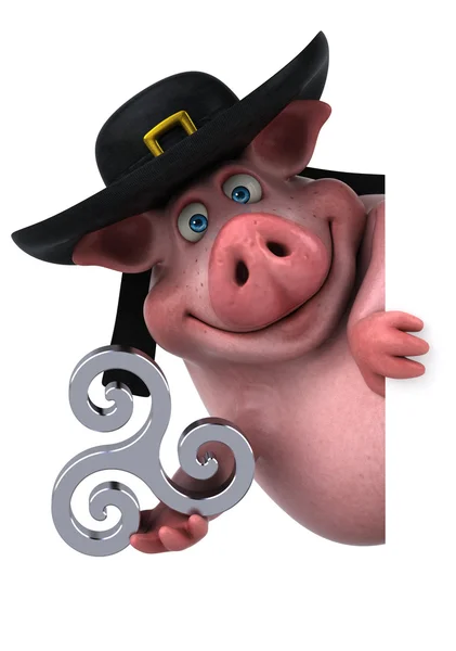 Cartoon varkensbedrijf teken — Stockfoto