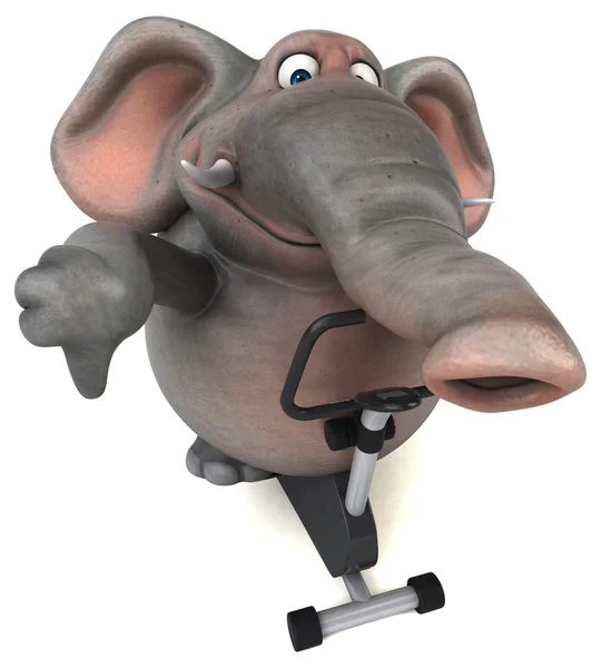 Elephant on bicycle — Stock Photo, Image