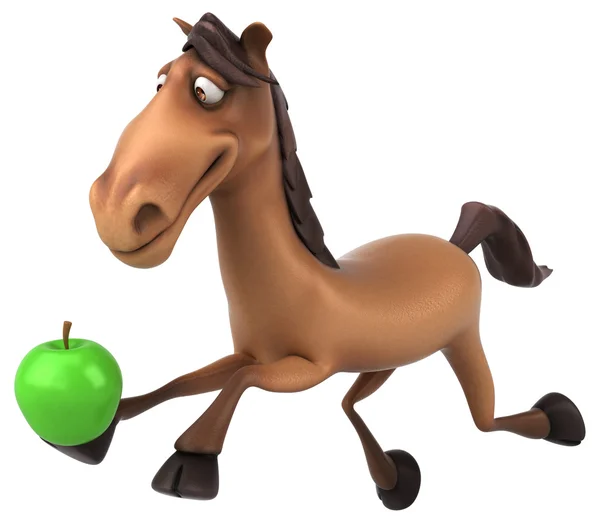 馬リンゴを押し — ストック写真