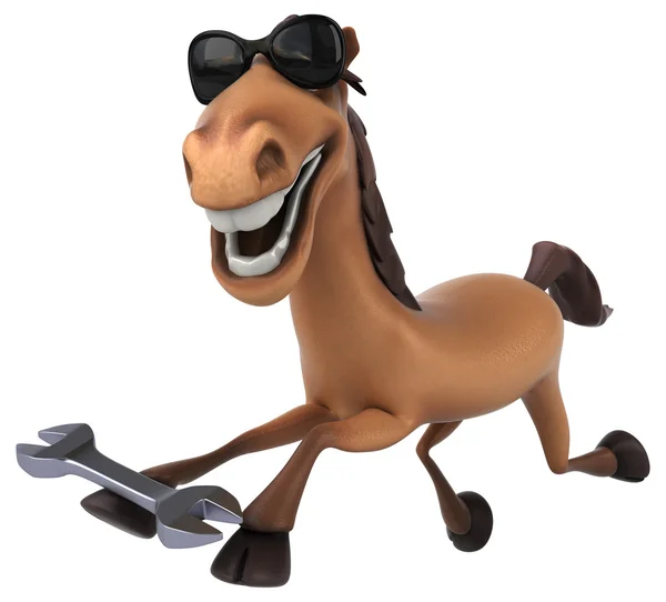 Pferd hält Schraubenschlüssel — Stockfoto
