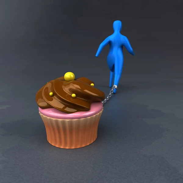 Obciążenia symbol z cupcake — Zdjęcie stockowe