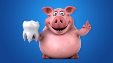 komik domuz diş ile