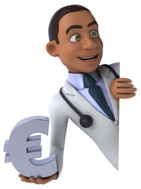  Doktor holding kartı ve euro