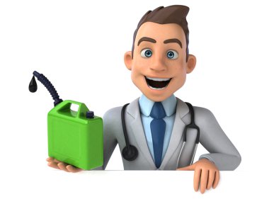  Doktor holding kartı ve petrol