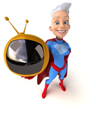 Retro tv tutan süper kadın