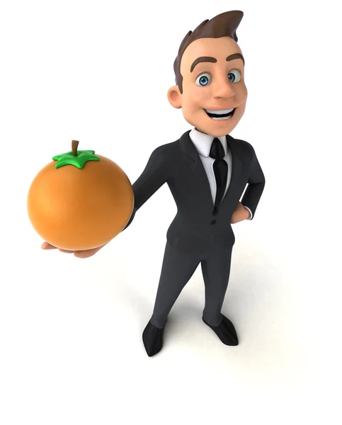 Businessman holding orange — Stock Photo, Image