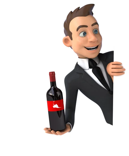 Affärsman anläggning vin — Stockfoto