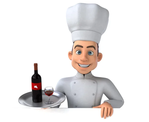 Chef sosteniendo vino — Foto de Stock