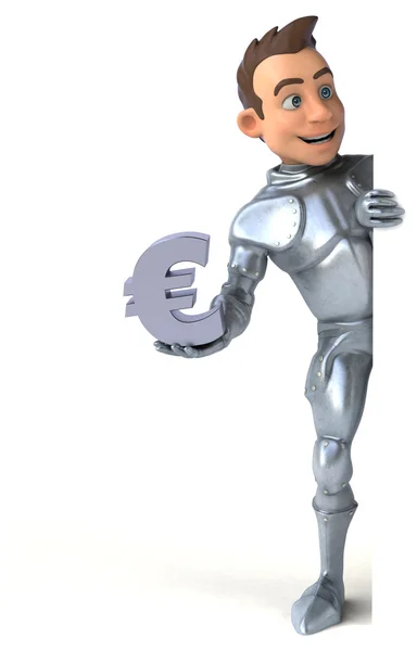Knight with euro money sign — Stock Photo, Image