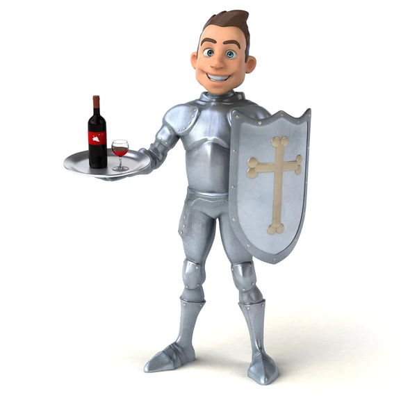 Лицар з пляшкою вина — стокове фото