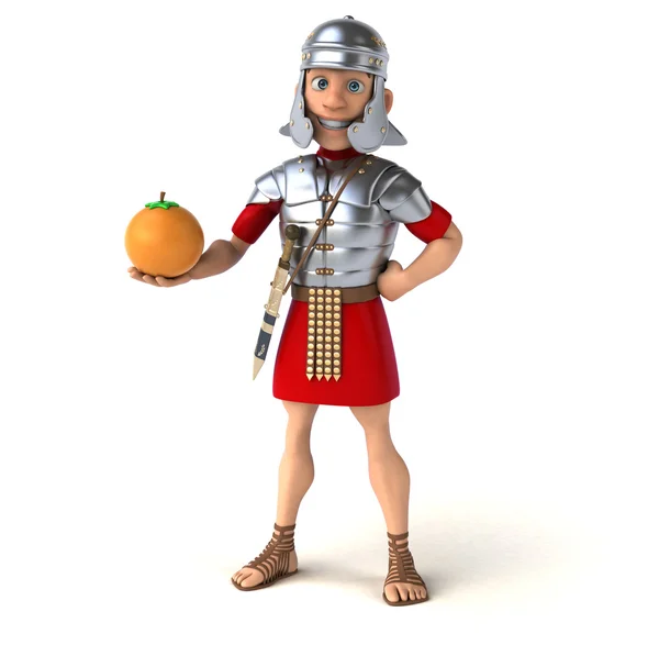 Soldat innehav orange — Stockfoto