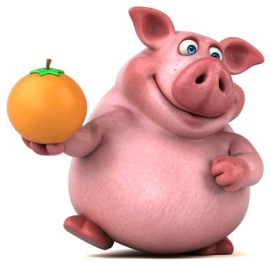 domuz holding turuncu  