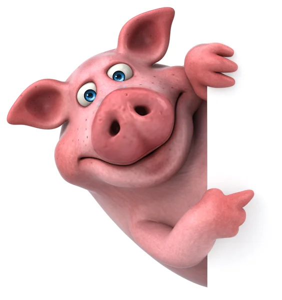 Funny pig holding card — Stock Photo, Image