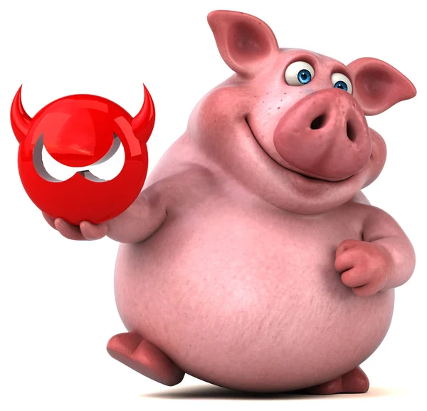 Schwein mit Antivirus-Schild — Stockfoto