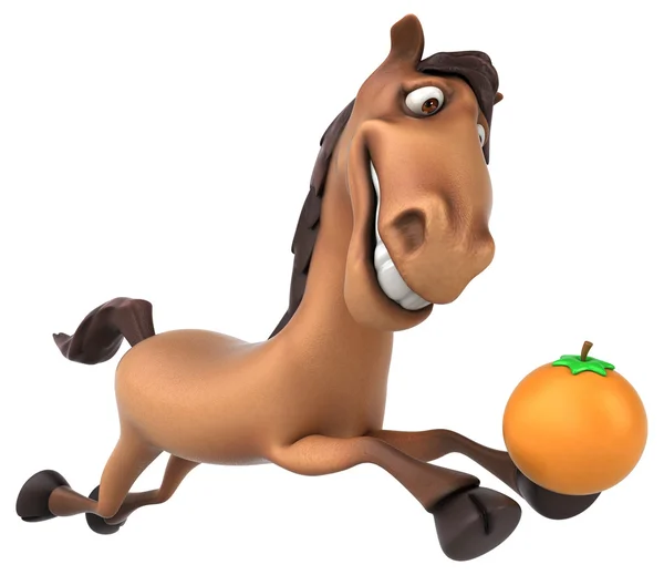 Pferd mit Orange — Stockfoto