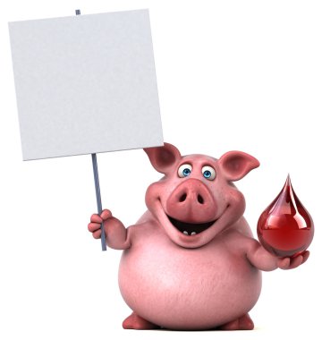  kart ve bllod damla tutan domuz