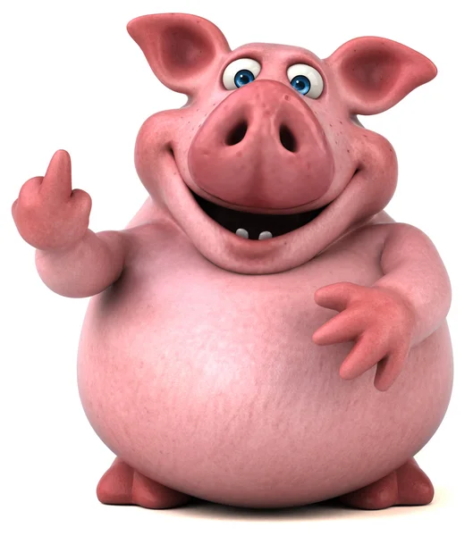 Pig showing finger sign — Stock Photo, Image