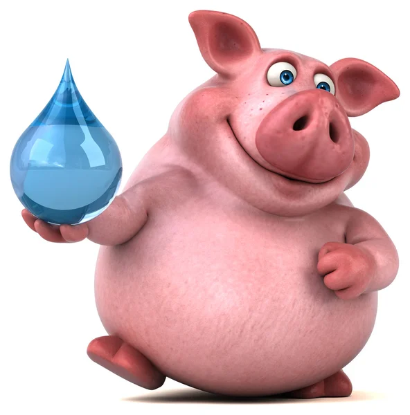 Pig holding drop — Stock Photo, Image