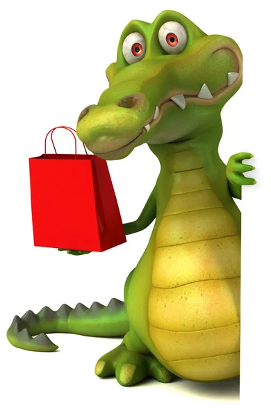 Vtipné kreslené krokodýl — Stock fotografie