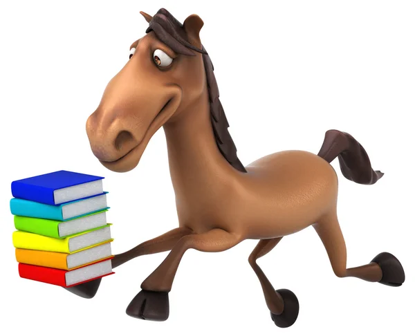 Horse holding books — Stock Photo, Image