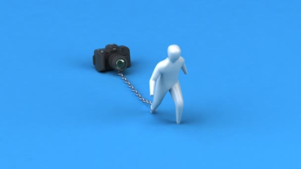 Simbolo di carico con fotocamera fotografica — Video Stock