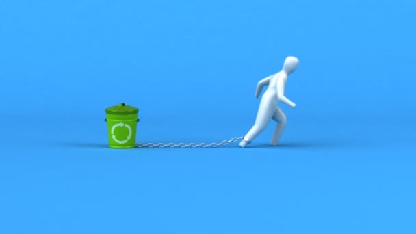 Břemeno symbol s odpadky — Stock video