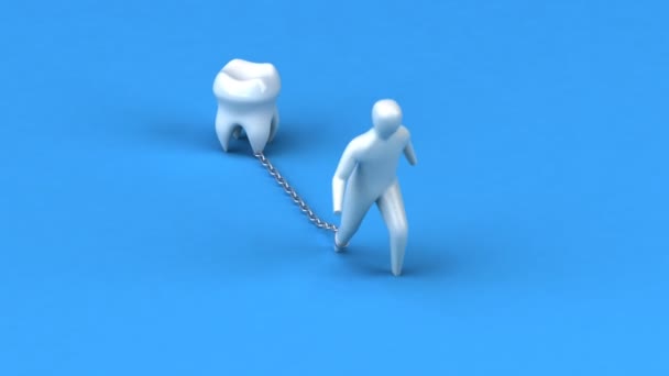 Břemeno symbol s zub — Stock video