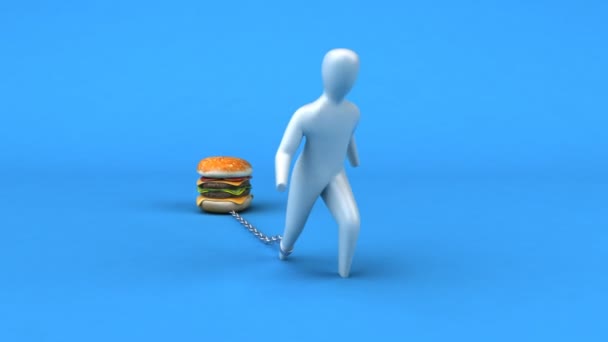 Бремя символ с гамбургером — стоковое видео
