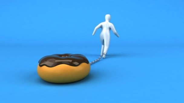 负担符号与甜甜圈 — 图库视频影像