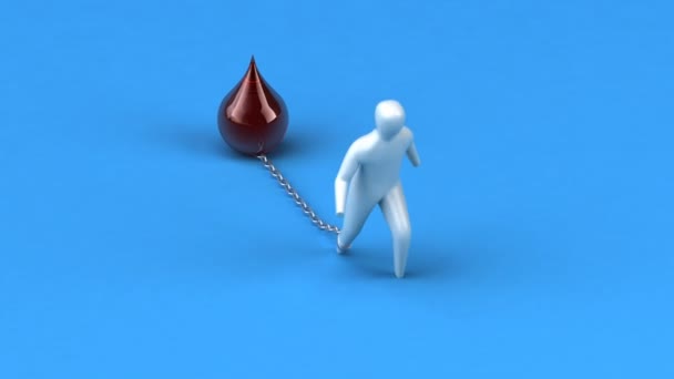 Símbolo de carga con gota de sangre — Vídeo de stock