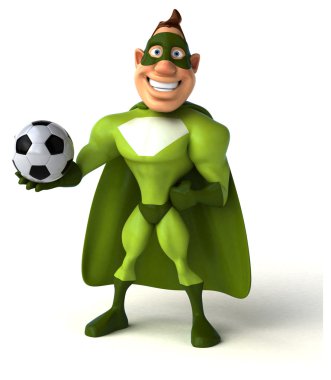 süper kahraman holding topu 