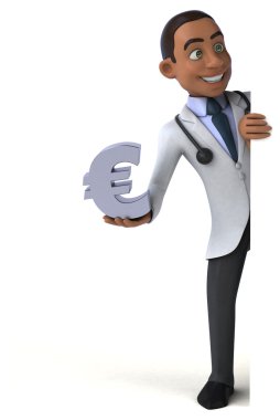 işareti kart ve euro tutan doktor