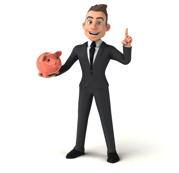 Empresario Holding Piggy Bank — Foto de Stock