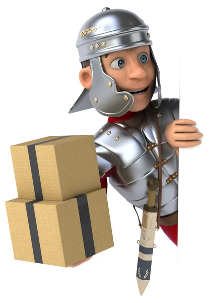 Soldado sosteniendo cajas — Foto de Stock