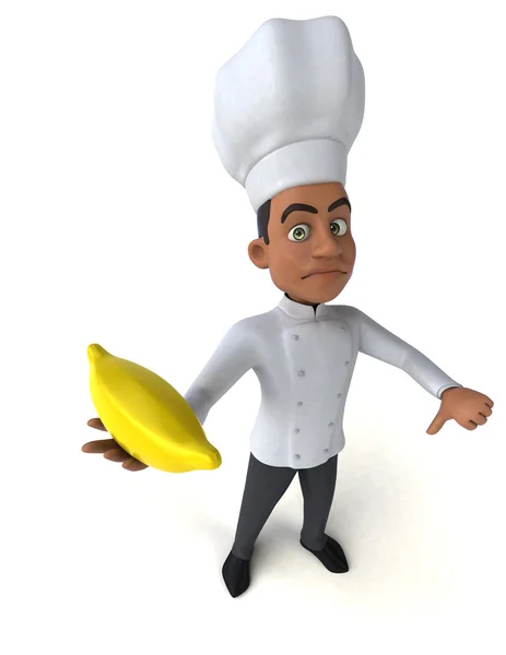 Chef sosteniendo plátano — Foto de Stock