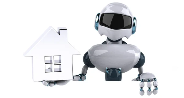 Robot bedrijf huis — Stockfoto