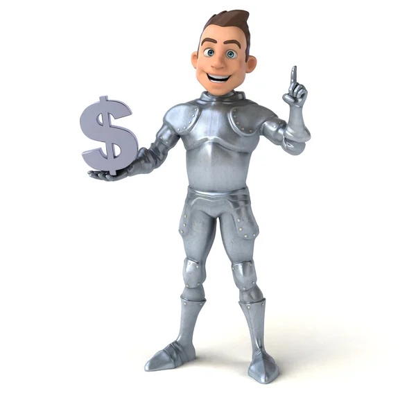 Knight dolar para işareti ile — Stok fotoğraf