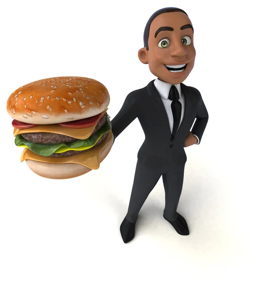 Hombre de negocios sosteniendo hamburguesa —  Fotos de Stock