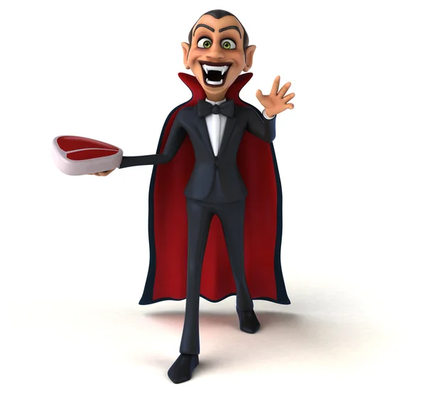 Funny Vampire holding   meat — Stock Photo, Image